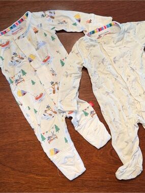 Two-Pack Baby One-Piece Sleepers - Neutral Camping & Patterned Prints